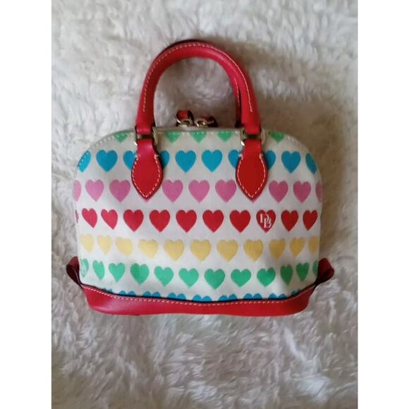 Dooney & Bourke Zip Crossbody Satchel Multi Heart Rainbow Hearts - Picture 9 of 14